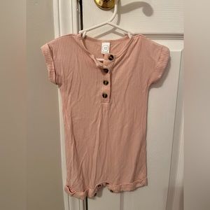 Pink Ribbed LouLou Company Romper